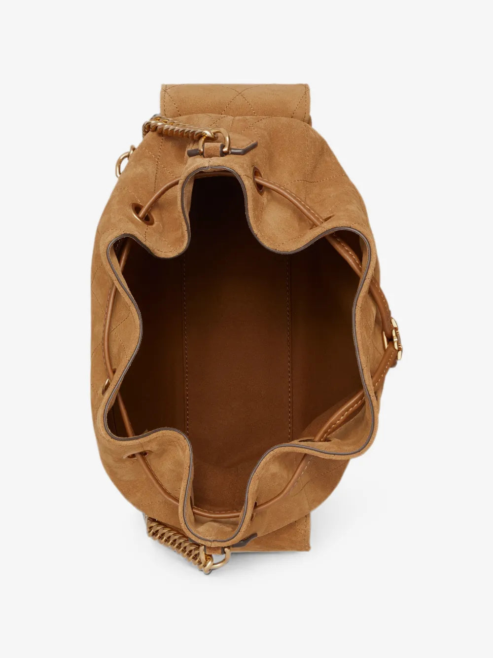 Tory Burch Charlie quilted suede drawstring shoulder bag