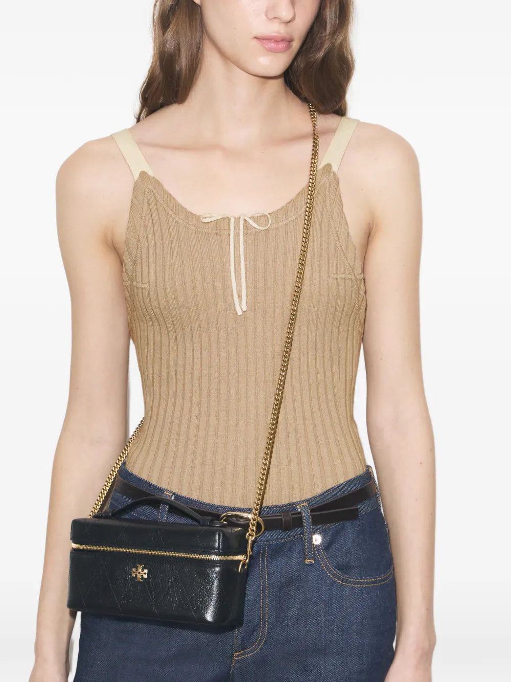 Tory Burch Charlie quilted leather mini bag