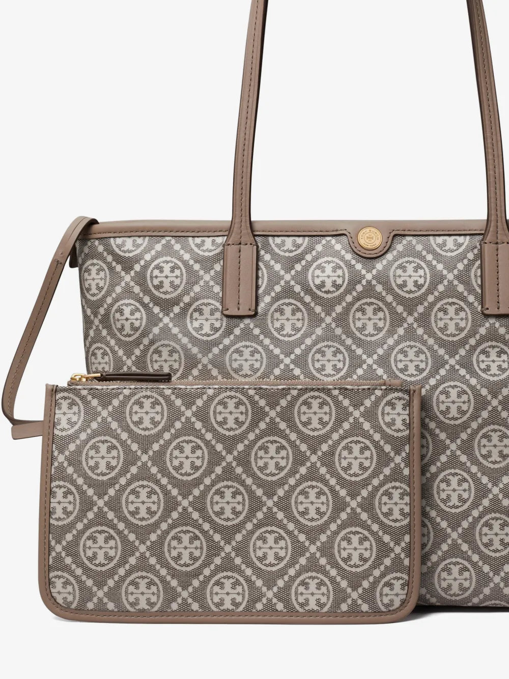 Tory Burch T Monogram coated jacquard small zip tote bag
