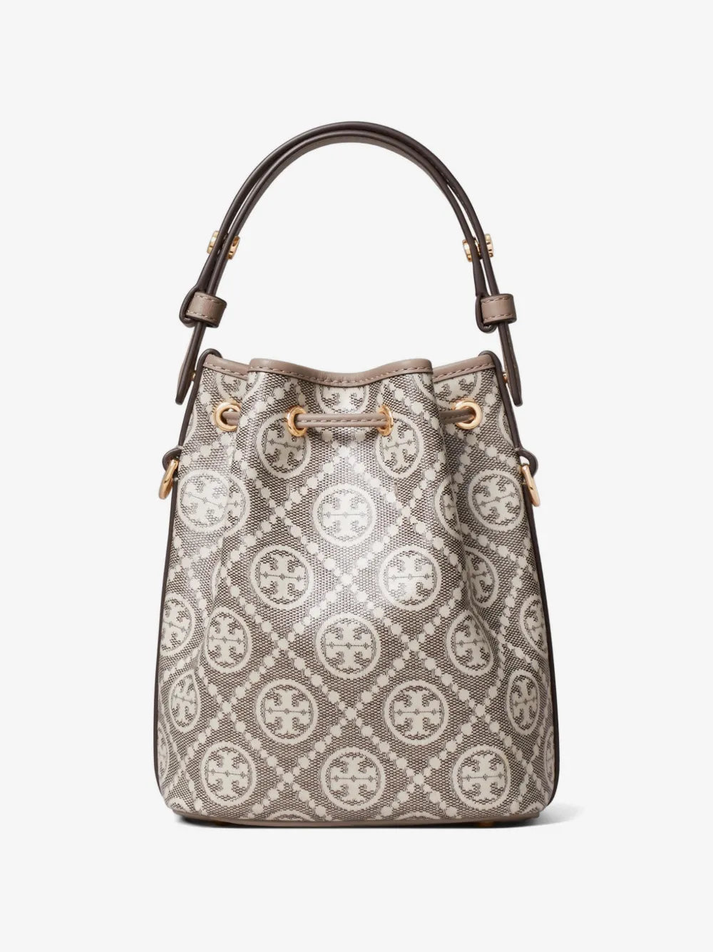 Tory Burch T monogram coated-jacquard mini bucket bag