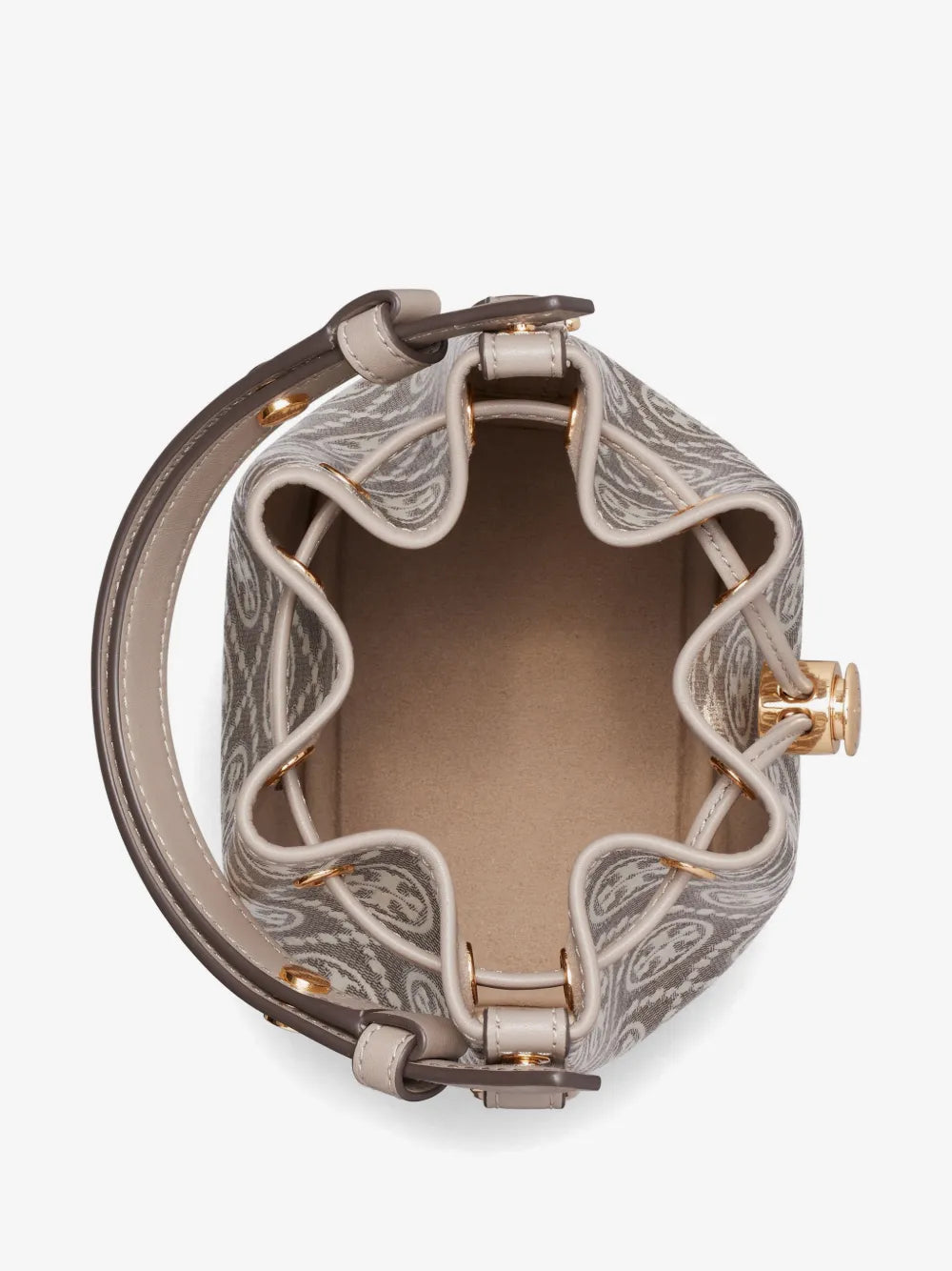 Tory Burch T monogram coated-jacquard mini bucket bag
