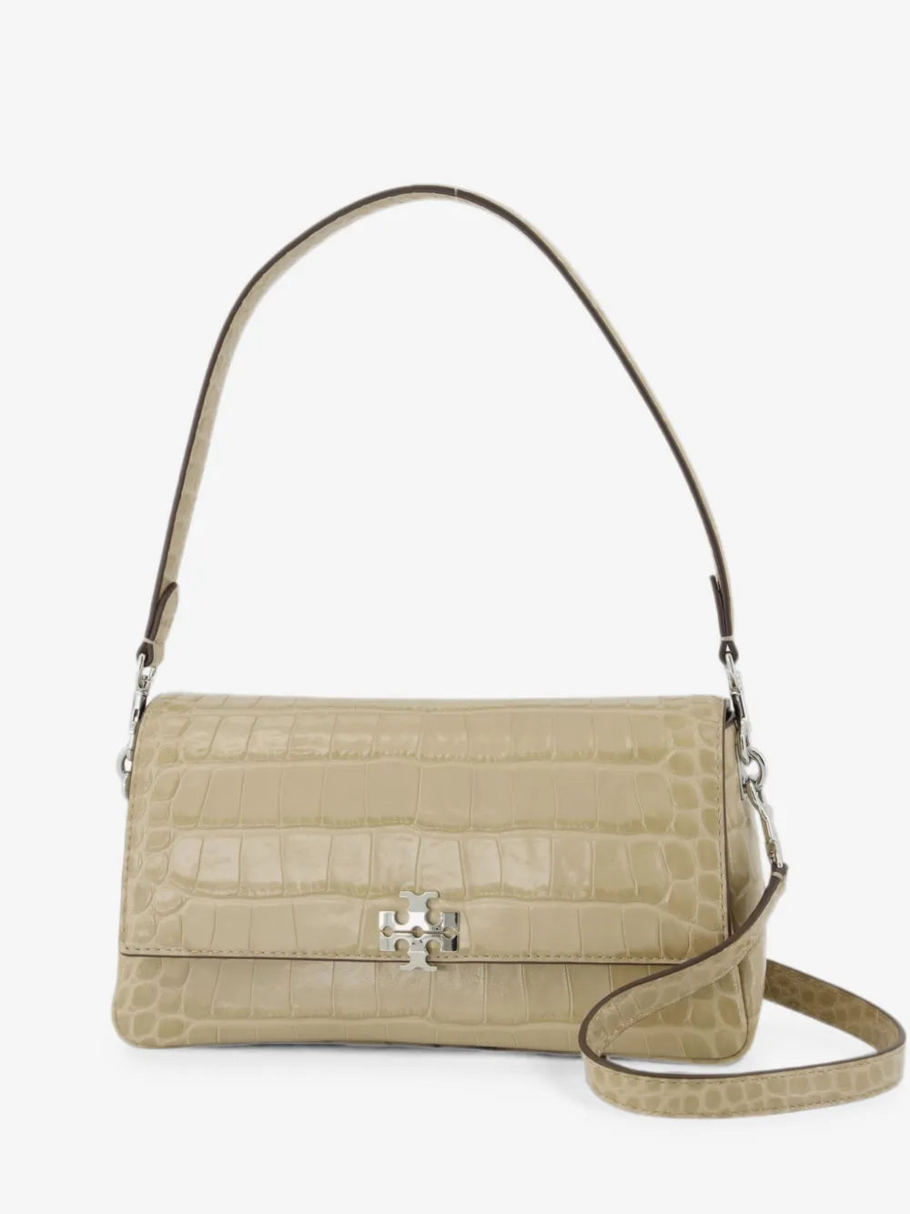 Tory Burch small Charlie croc-embossed shoulder bag
