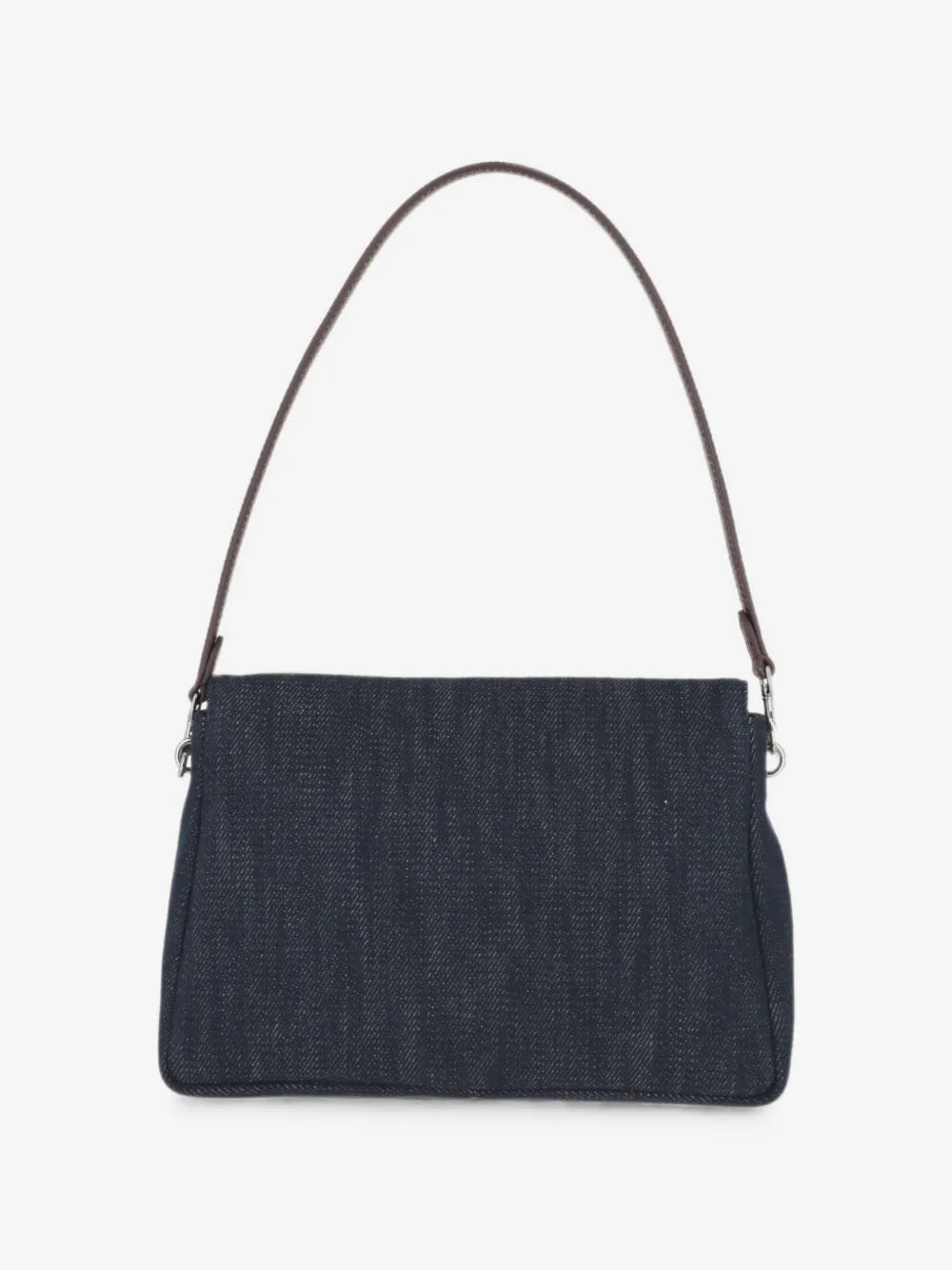 Tory Burch Charlie logo-plaque denim shoulder bag