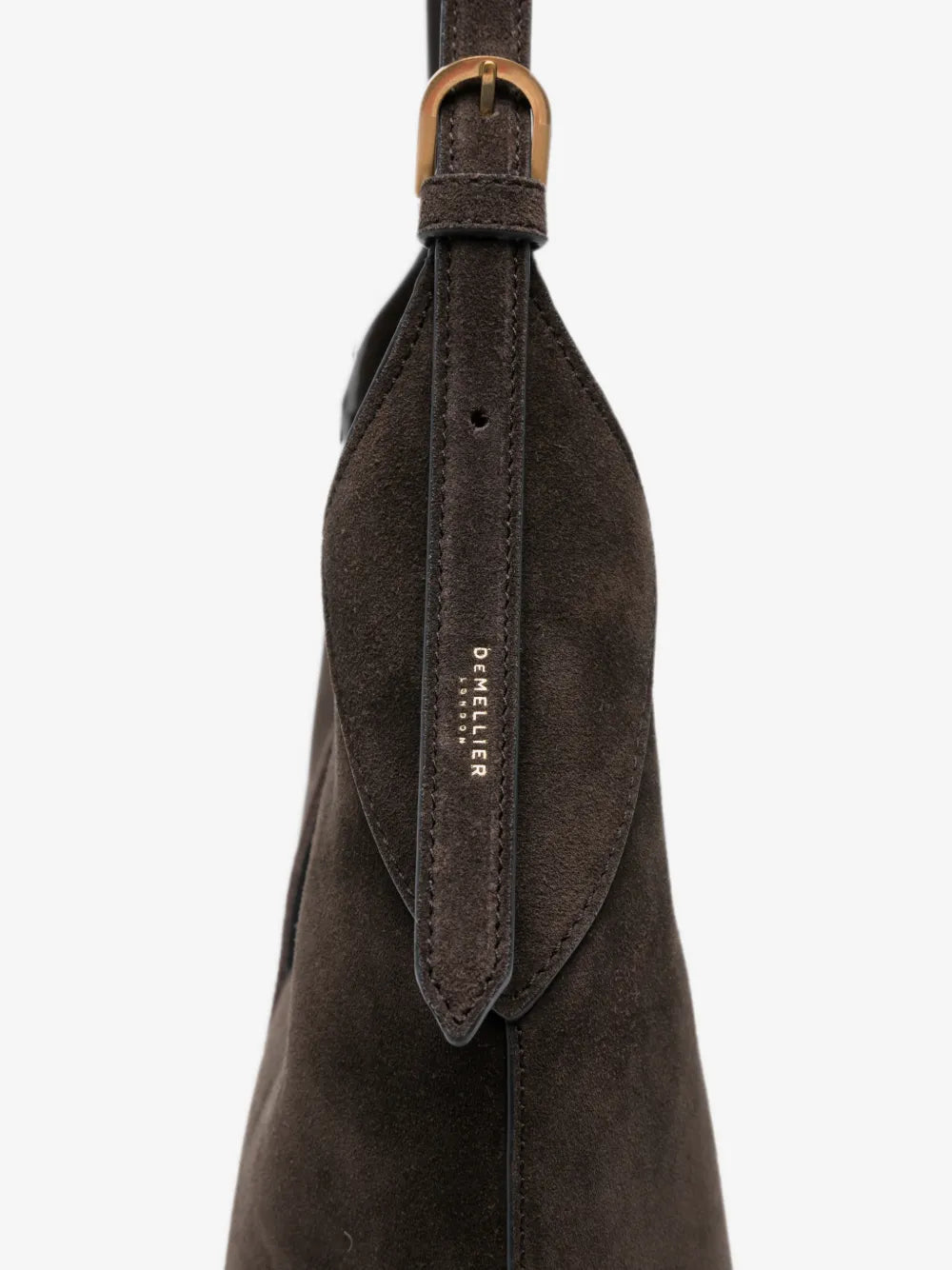 DeMellier large Siena padlock-detail suede shoulder bag