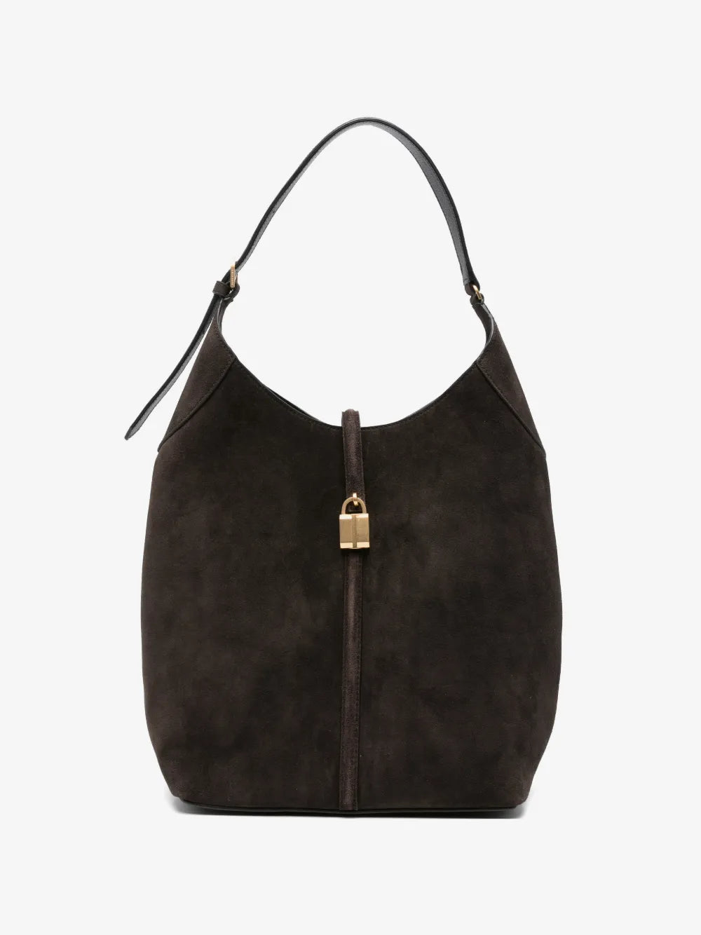 DeMellier large Siena padlock-detail suede shoulder bag