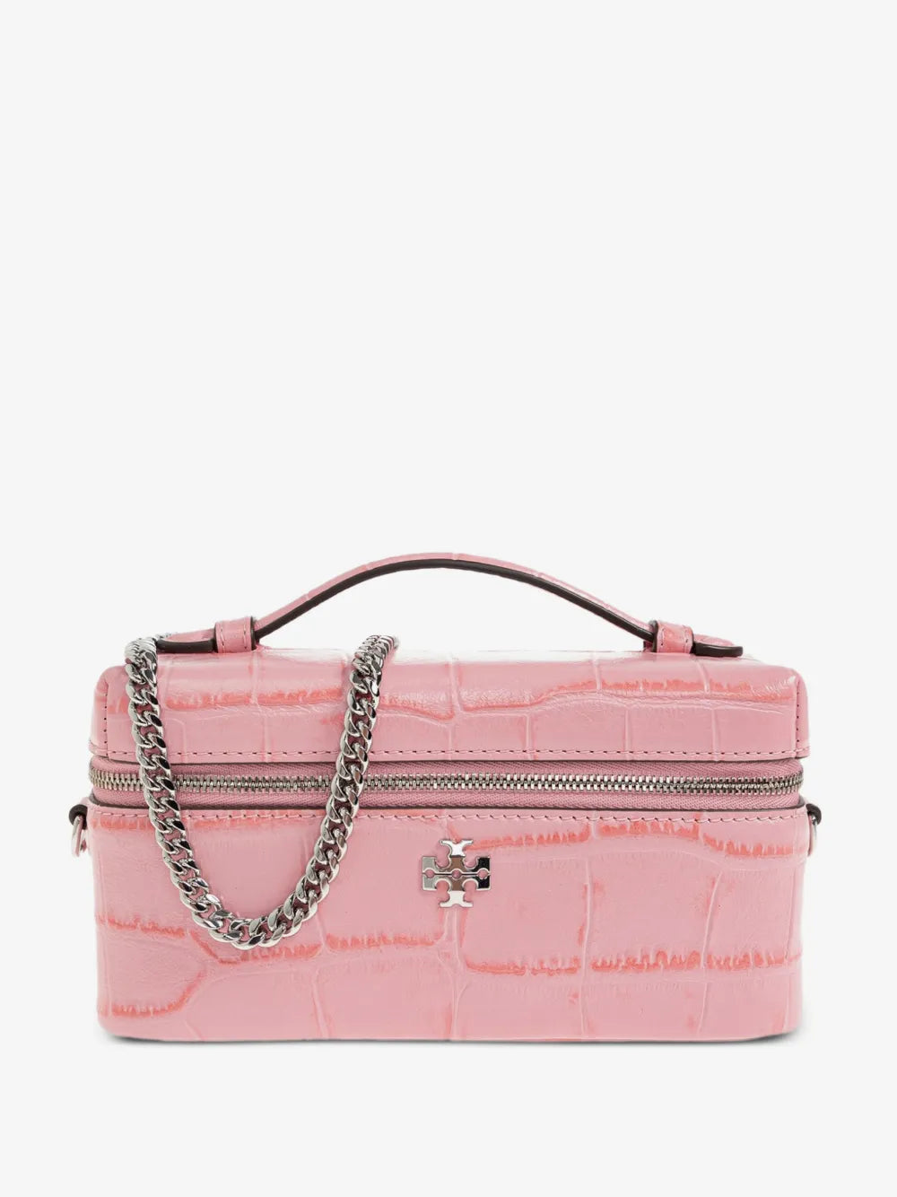 Tory Burch mini Charlie croc-embossed vanity case esat-west bag