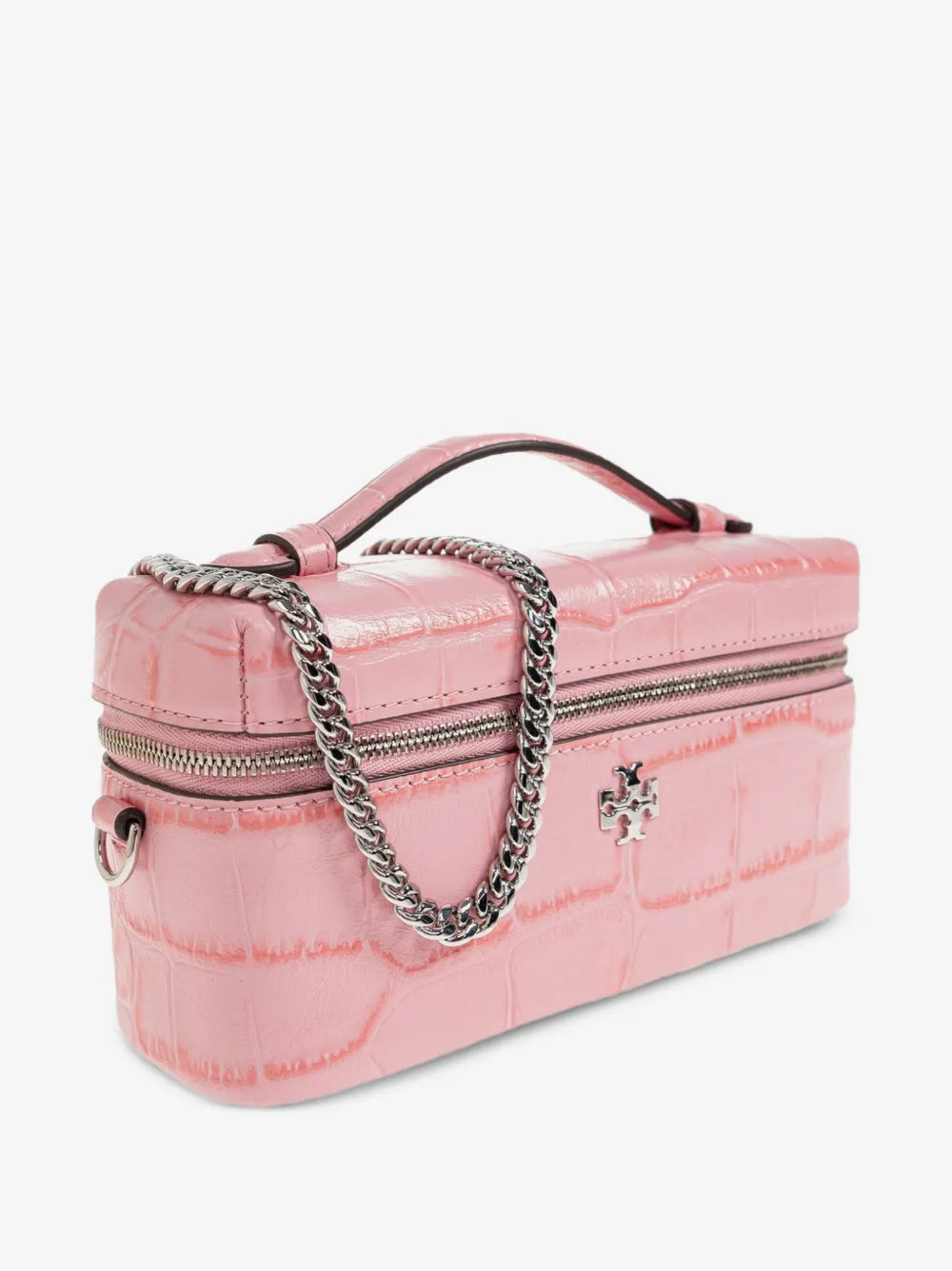 Tory Burch mini Charlie croc-embossed vanity case esat-west bag