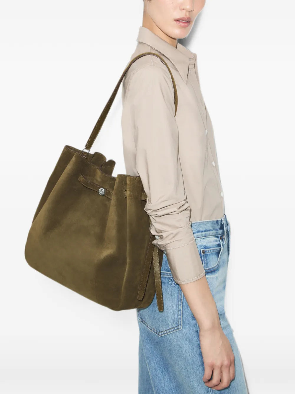 Tory Burch large Romy suede bucket bag