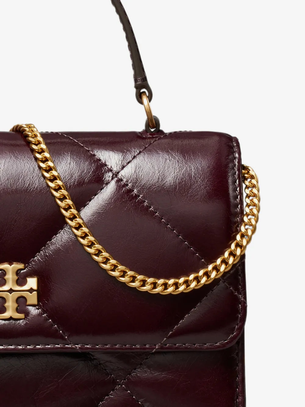 Tory Burch mini Kira diamond quilt distressed top-handle crossbody