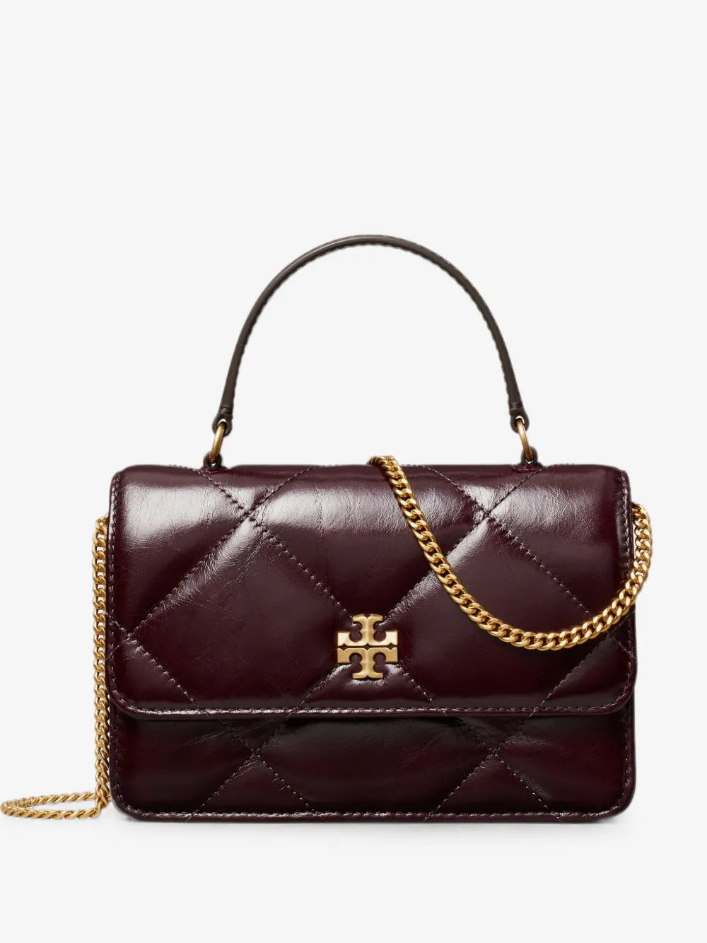 Tory Burch mini Kira diamond quilt distressed top-handle crossbody