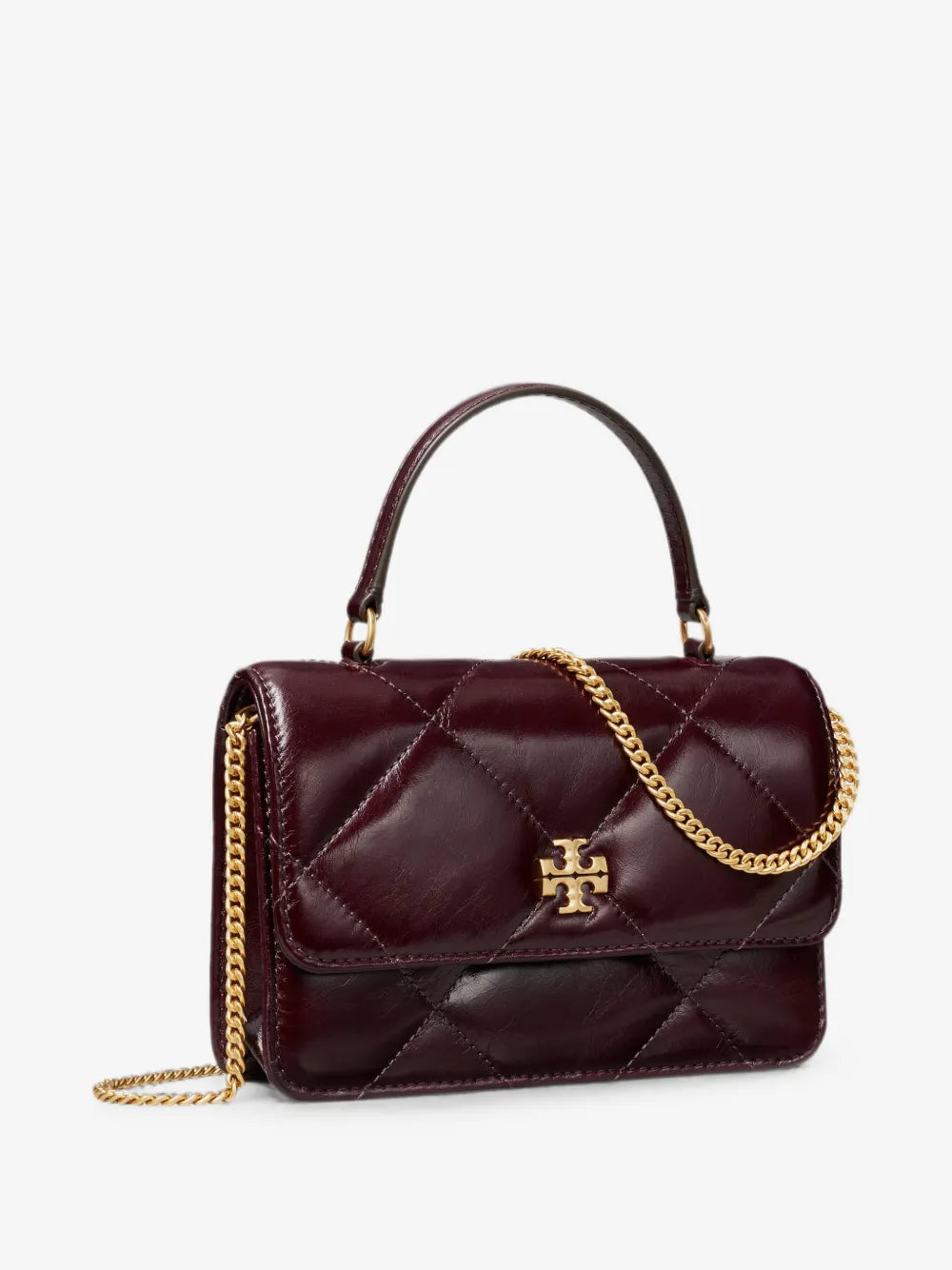 Tory Burch mini Kira diamond quilt distressed top-handle crossbody