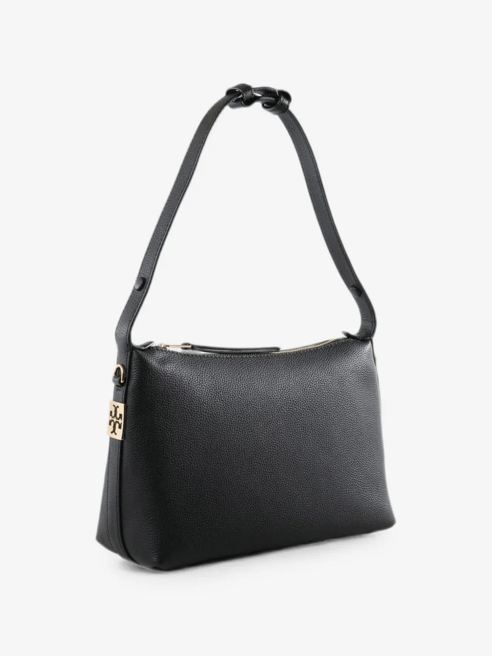 Tory Burch small Mellow logo-plaque pebbled-leather shoulder bag