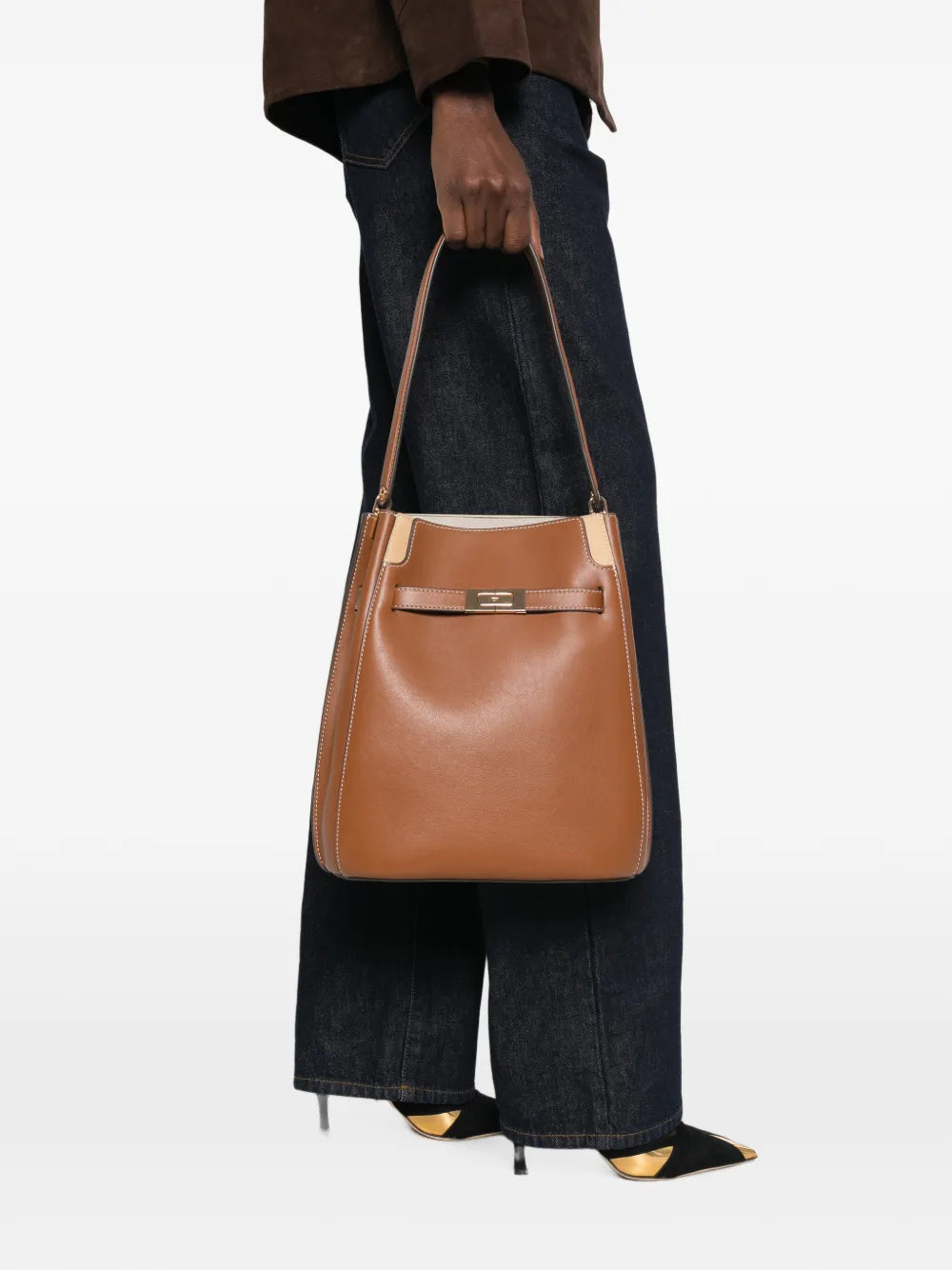 Tory Burch Lee Radziwill leather bucket bag