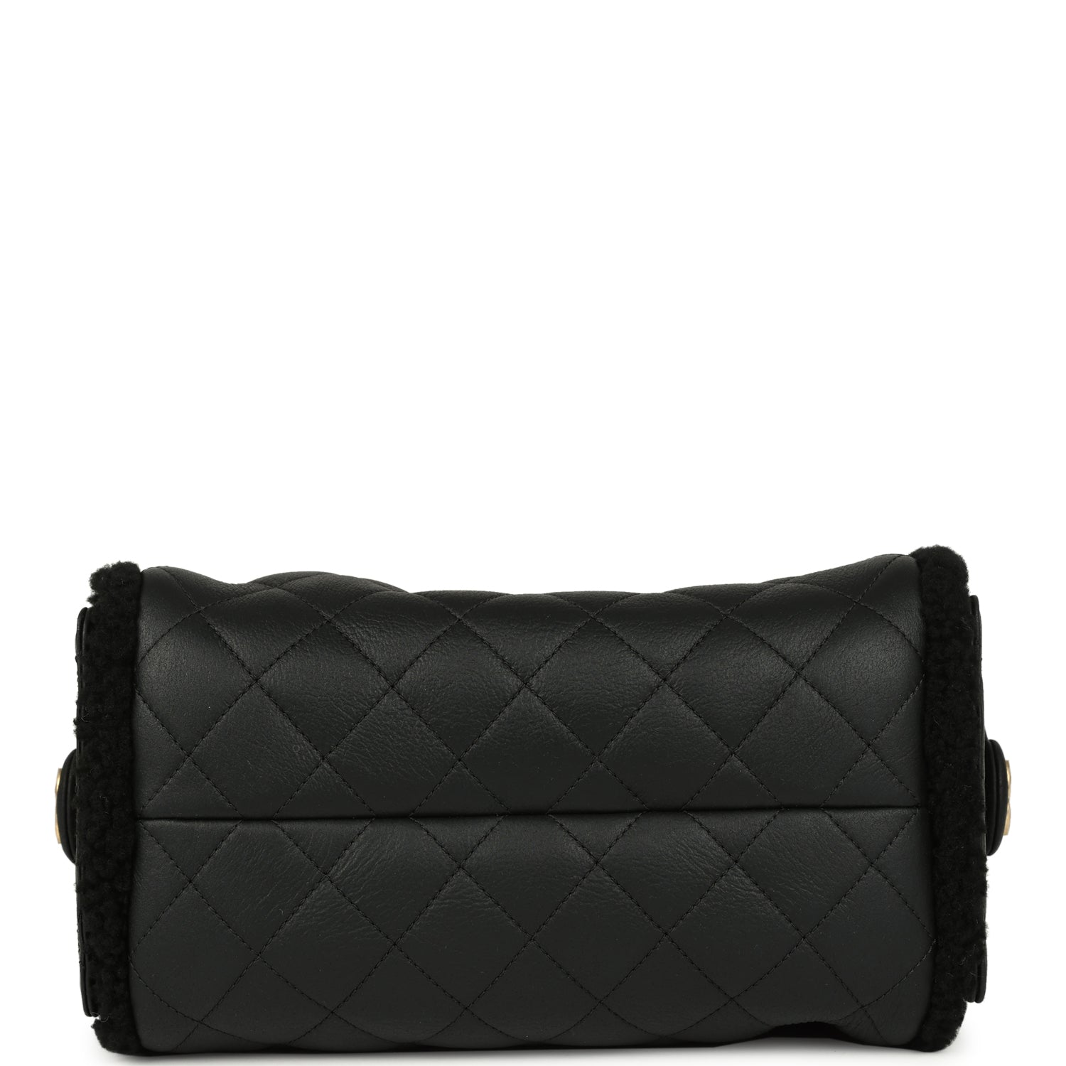 Chanel Small 25 Hobo Bag Black Crumpled Sheepskin and Shearling Antique Gold Hardware