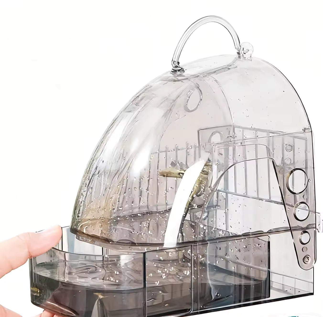 Simple Comfortable Bird Bath Box, Detachable Reusable Plastic Bathtub for Parrots
