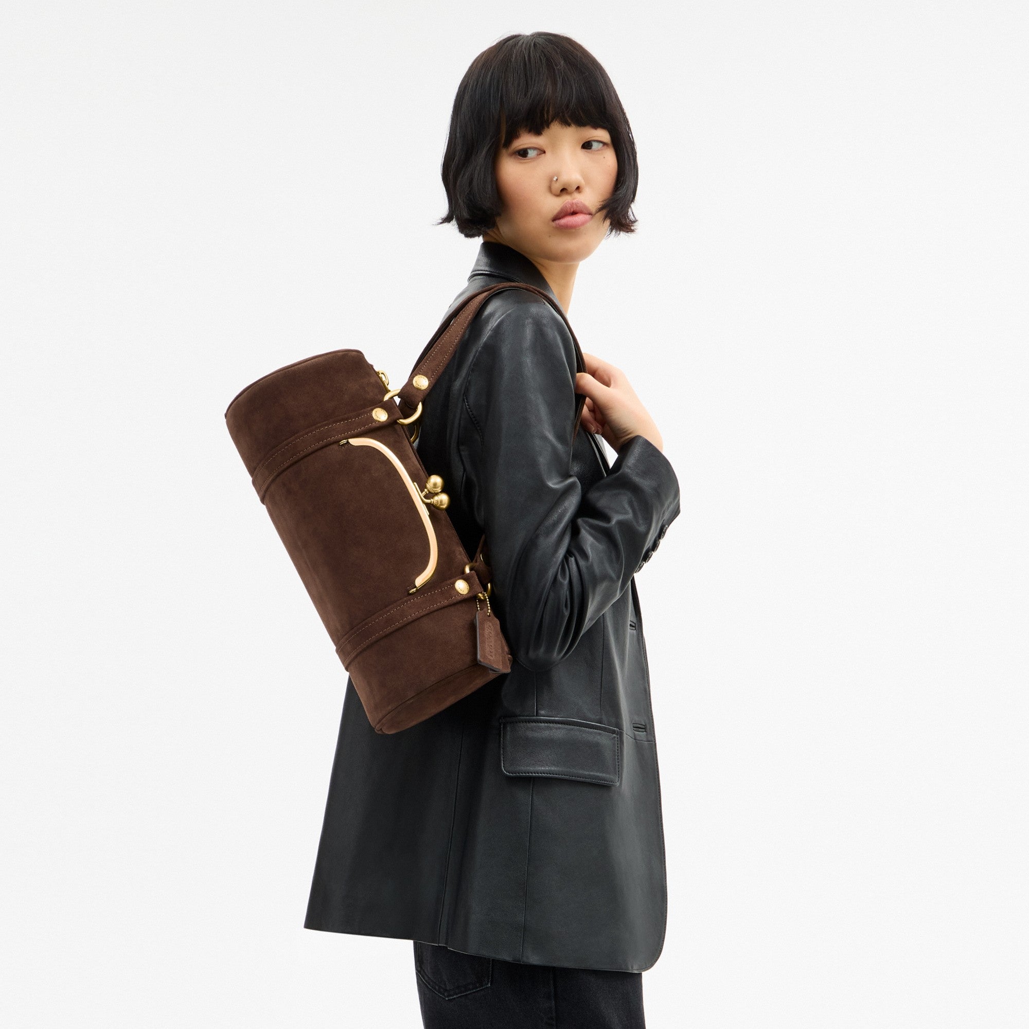 Kisslock Barrel Bag